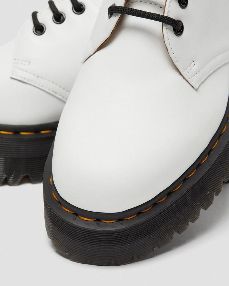 White Men's Dr Martens 1461 Smooth Leather Platform Shoes | CA 623FDN